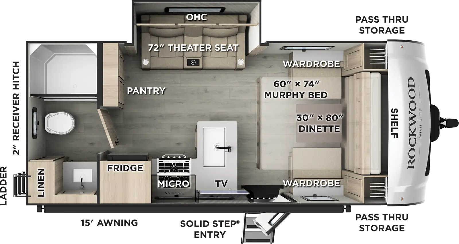 Rockwood Mini Lite 2108RB Floorplan